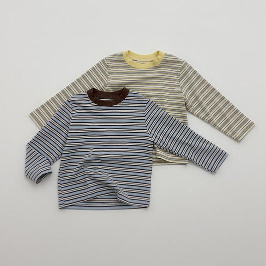 Rico Stripe Tee Korean toddler t-shirt in blue made in Korea