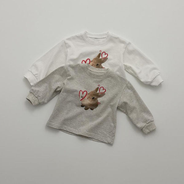 Bunny Tee Korean toddler t-shirt in white made in Korea