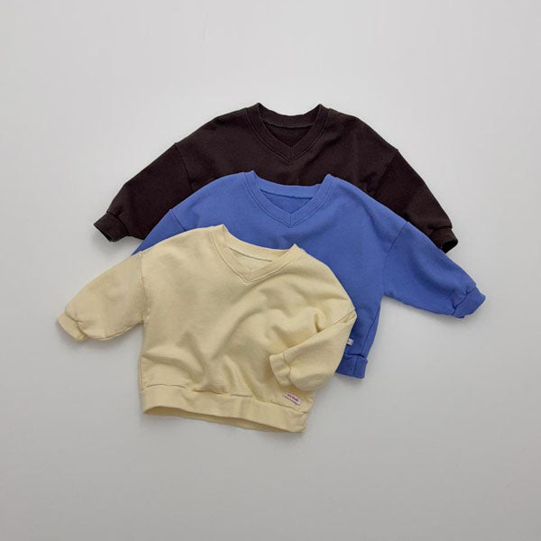 Benny V-Neck Top Korean toddler tops in yellow made in Korea