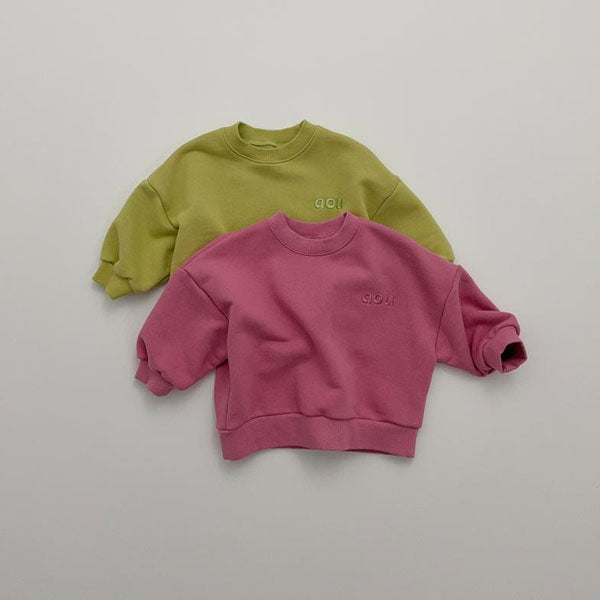 Snug Sweatshirt Korean toddler sweater in olive made in Korea