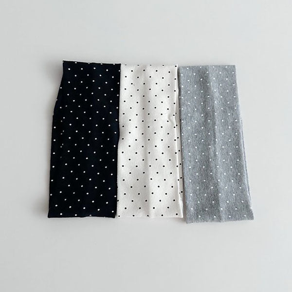 Polka Dot Hairband Korean infant accessory in ivory polka dot made in Korea