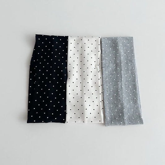 Polka Dot Hairband Korean infant accessory in ivory polka dot made in Korea