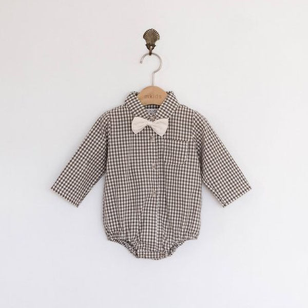 Aaron Bodysuit Korean infant bodysuit in cream made in Korea