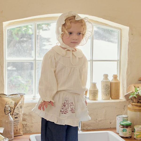 Bonnie Apron Korean infant accessory in cream made in Korea