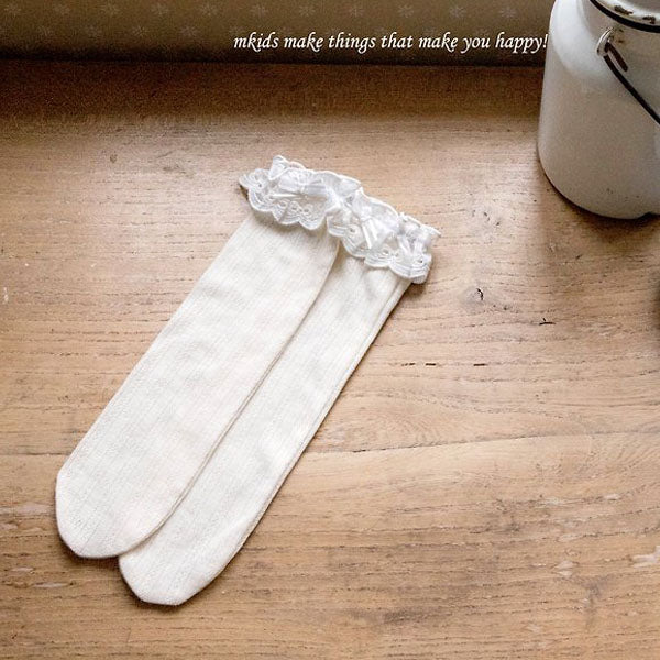 Flo Lace Socks Korean infant accessory in eyelet made in Korea