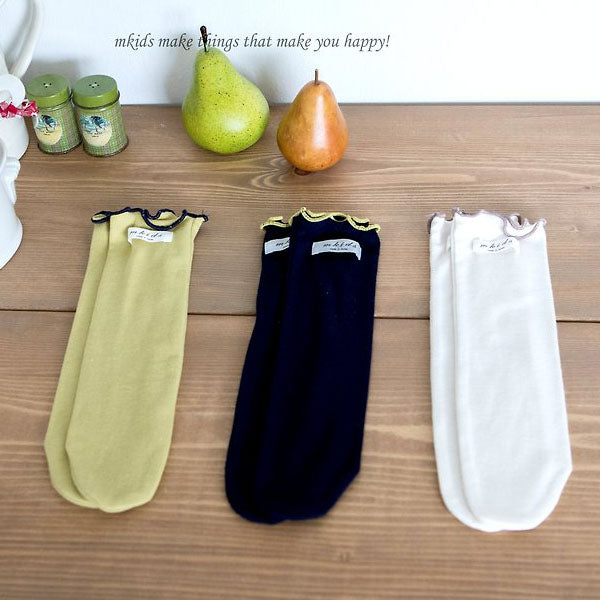 Bagel Knee-High Socks Korean infant accessory in cream made in Korea