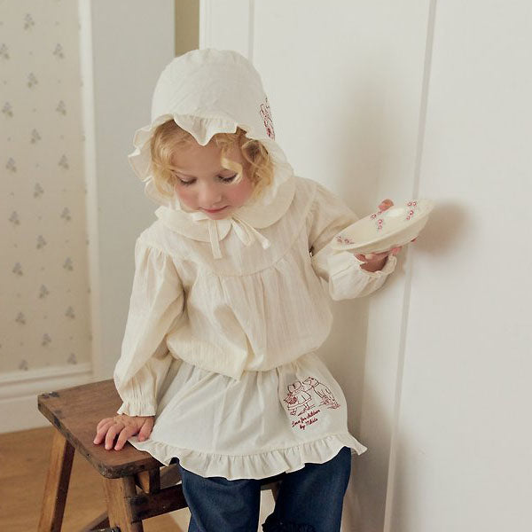 Amy Blouse Korean infant blouse in cream made in Korea