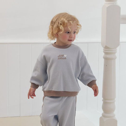 Maple Sweatshirt Korean infant sweater in cream made in Korea