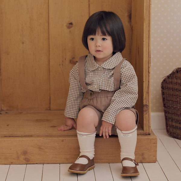 Aaron Shirt Korean infant shirt in cream made in Korea