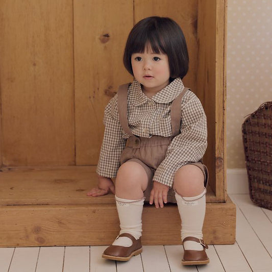 Aaron Shirt Korean infant shirt in cream made in Korea