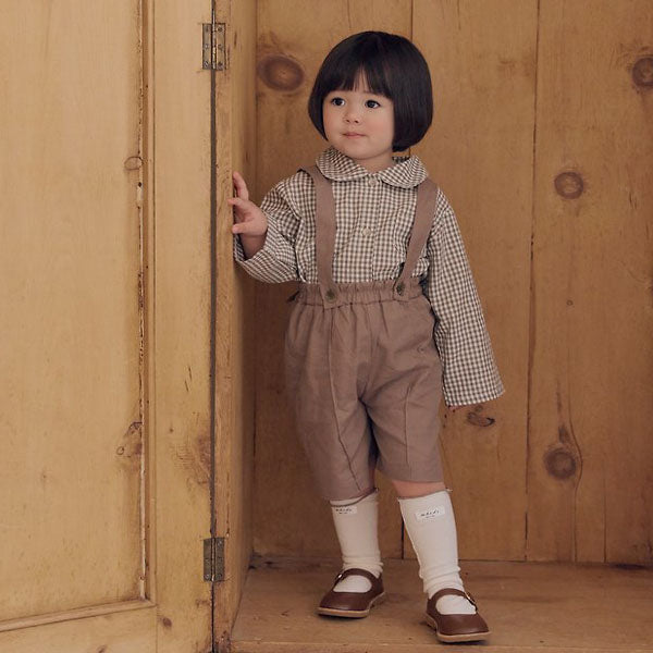 Jayden Overall Pants Korean infant overall in check made in Korea