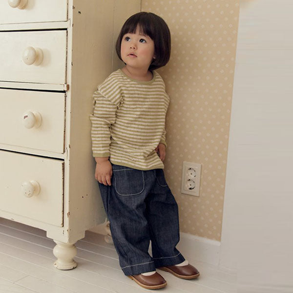 Almond Pants Korean infant pants in cream made in Korea