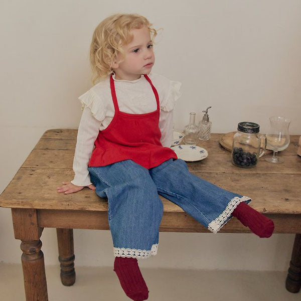 Helen Denim Pants Korean infant pants in blue denim made in Korea