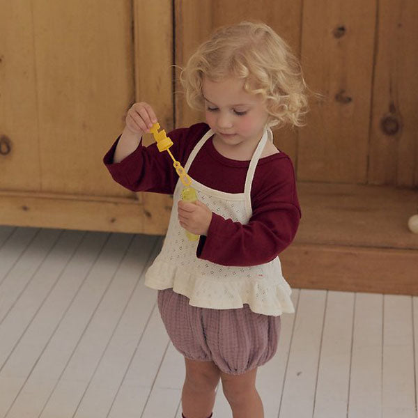 Bagel Tee Korean infant t-shirt in cream made in Korea