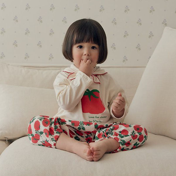 Little Fore Tee Korean infant t-shirt in tomato made in Korea