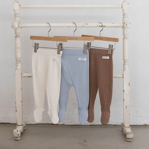 Able Footed Leggings Korean infant pants in cream made in Korea