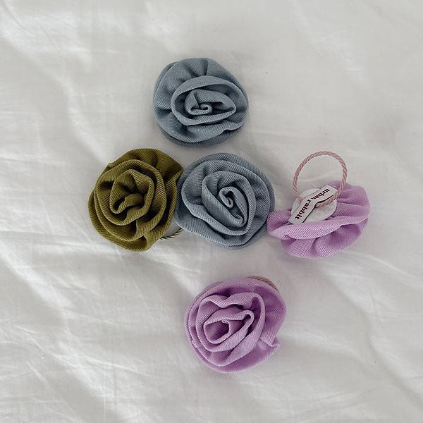 Rolled Rose Tie Korean toddler hair accessories in sky blue made in Korea
