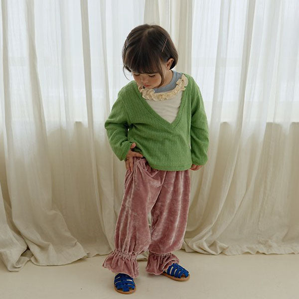 Bring Velvet Jogger Pants Korean toddler pants in pink made in Korea