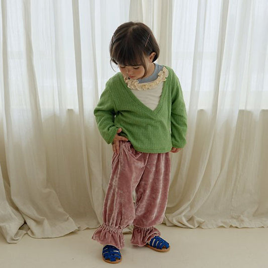 Bring Velvet Jogger Pants Korean toddler pants in pink made in Korea