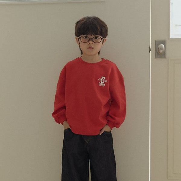 C Logo Tee Korean toddler t-shirt in light heather made in Korea