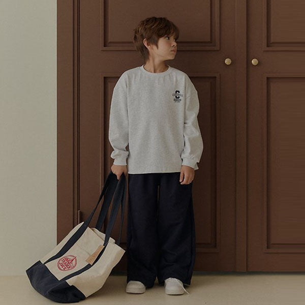 Point Track Pants Korean toddler pants in heather made in Korea