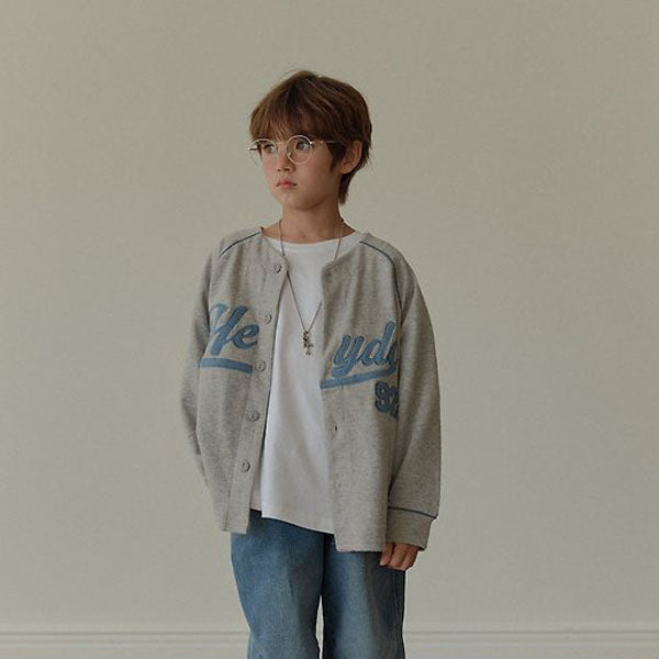 Baseball Jersey Korean toddler jumper in cream made in Korea