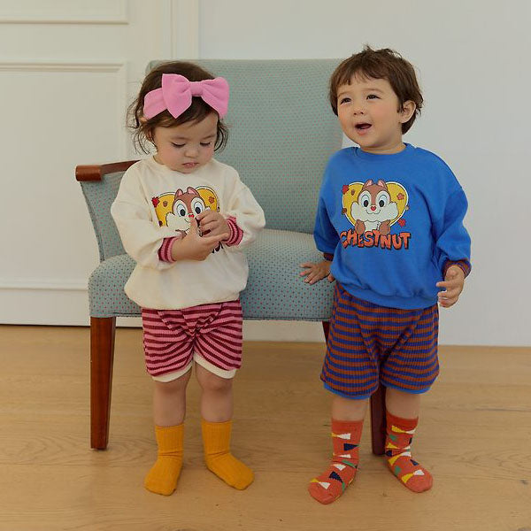 Bebe Squirrel Top & Bottom Set Korean infant set in pink made in Korea