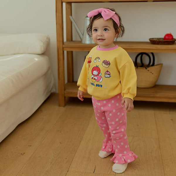Bebe Polka Dot Pants Top & Bottom Set Korean infant set in pink(pants color) made in Korea