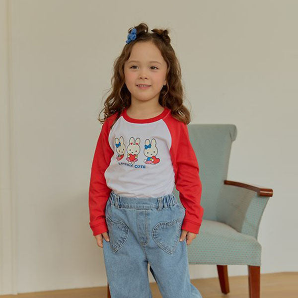 Petite Raglan Tee Korean toddler t-shirt in pink made in Korea