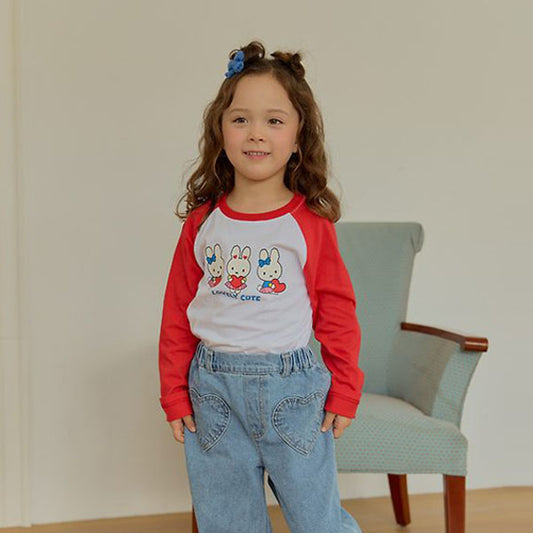 Petite Raglan Tee Korean toddler t-shirt in pink made in Korea