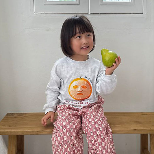 Annoying Orange Long Sleeve Tee Korean toddler t-shirt in solid color made in Korea