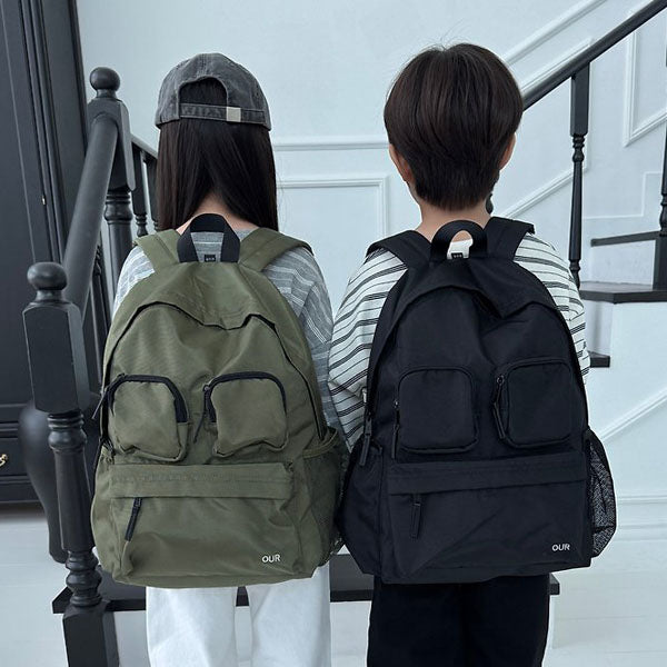 Cargo Backpack Korean toddler accessory in ivory made in Korea