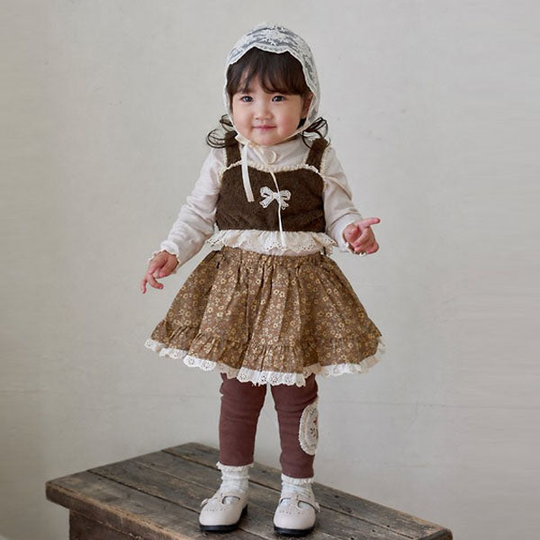 Lua Skirt Korean toddler skirt in beige made in Korea